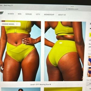 Fabletics high waist cross over swim bottom